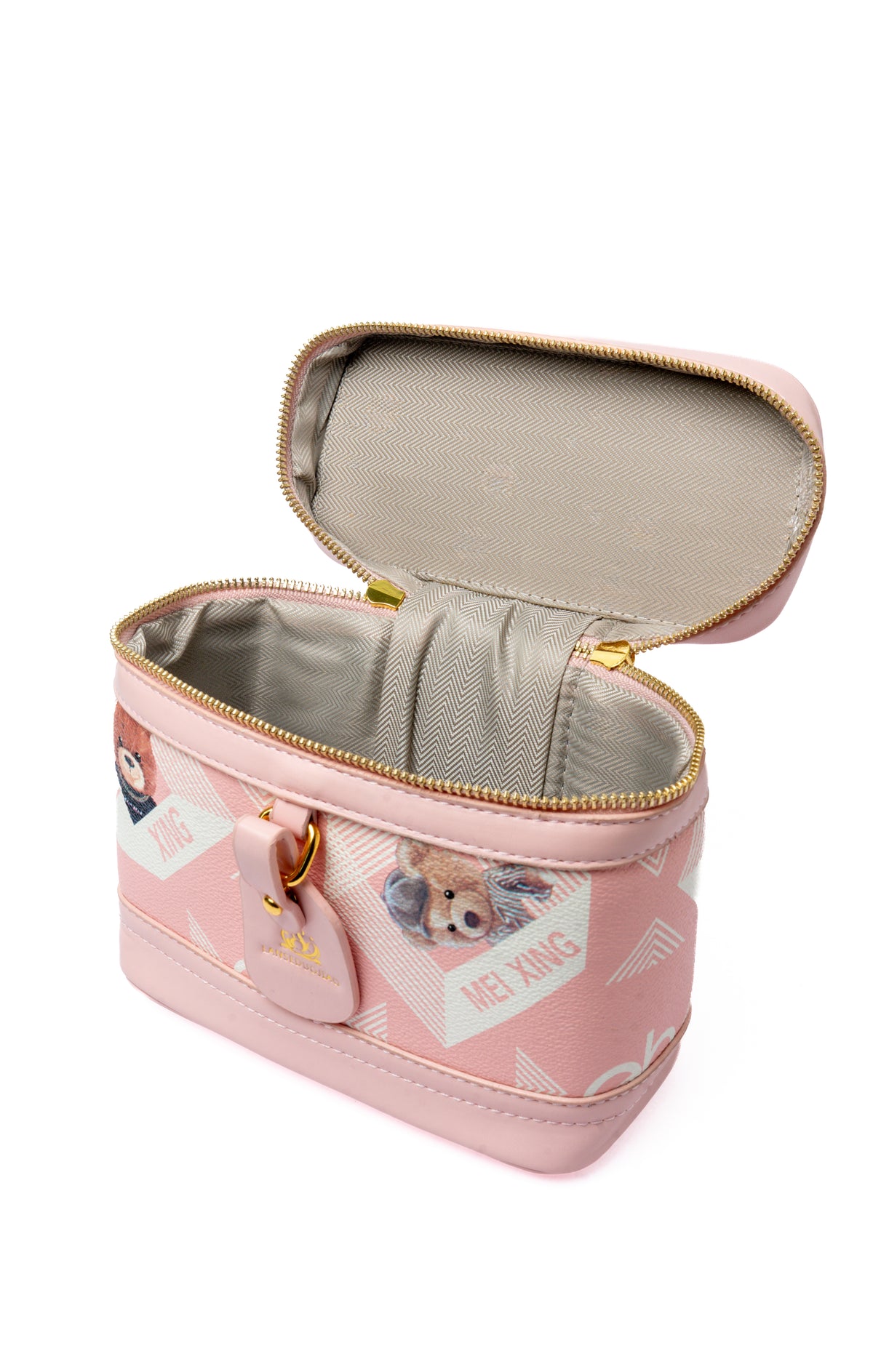 Pink Teddy Vanity Bag — interior view