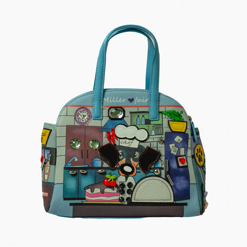 Cocktail Cat Bag — Blue — front