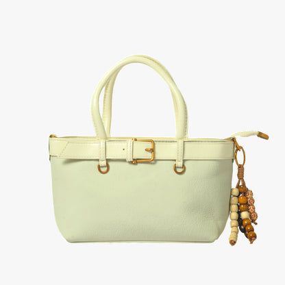 Belted Mini Tote — Cream