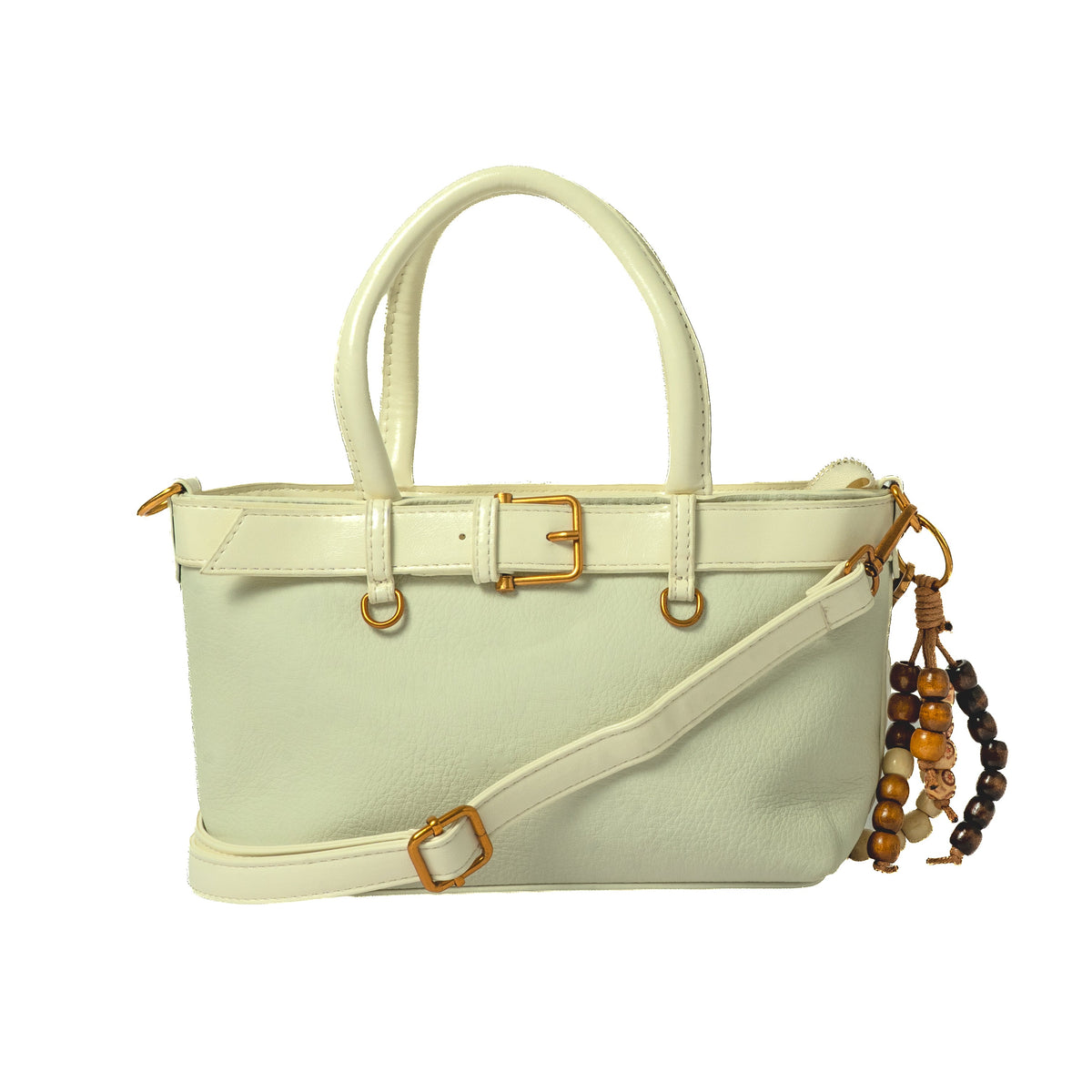 Belted Mini Tote — Cream