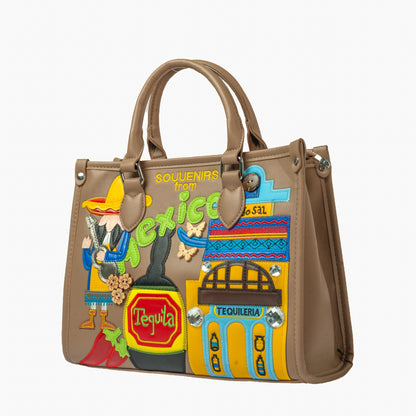 Mexico Souvenir Tote — Taupe