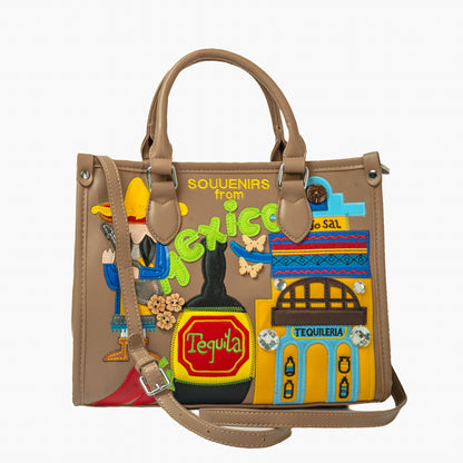 Mexico Souvenir Tote — Taupe