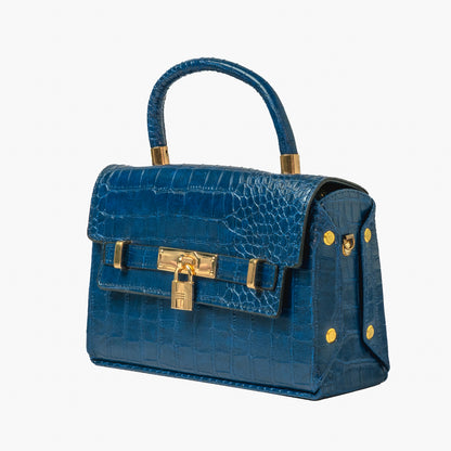 Navy Croc Top-Handle — view 3