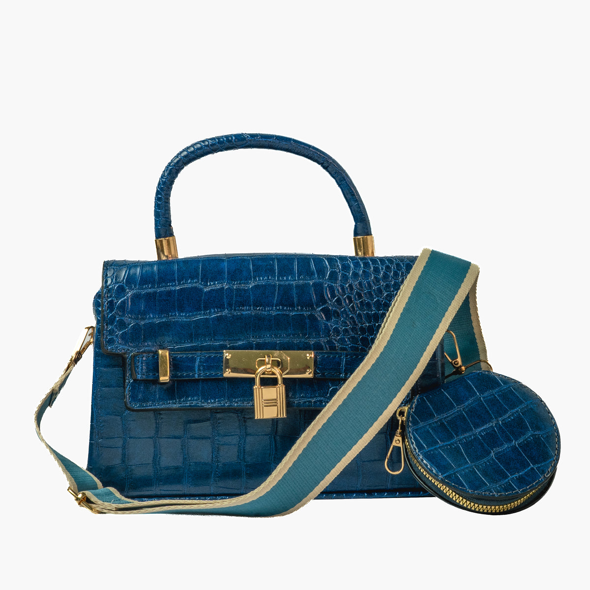 Navy Croc Sling with Pouch — view 2
