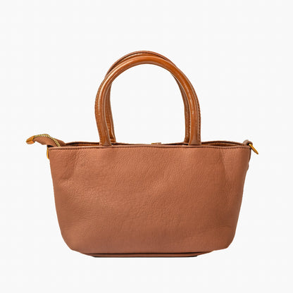 Belted Mini Tote — Tan