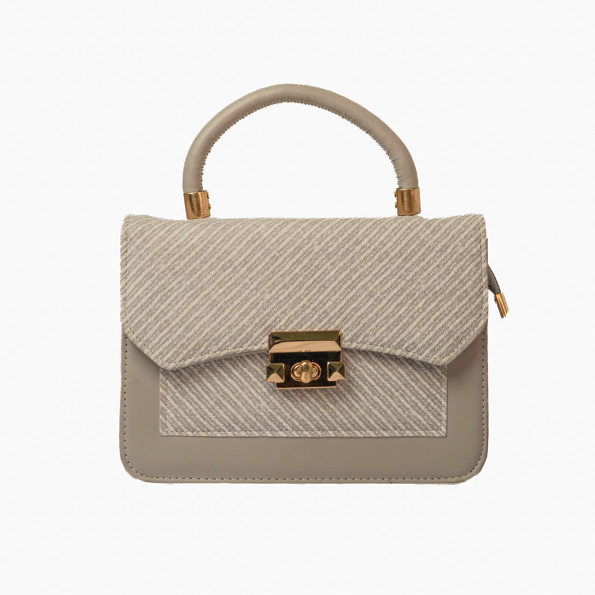 Herringbone Flap Bag — Cream