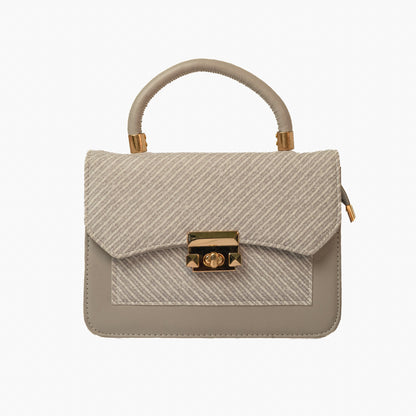 Herringbone Flap Bag — Cream