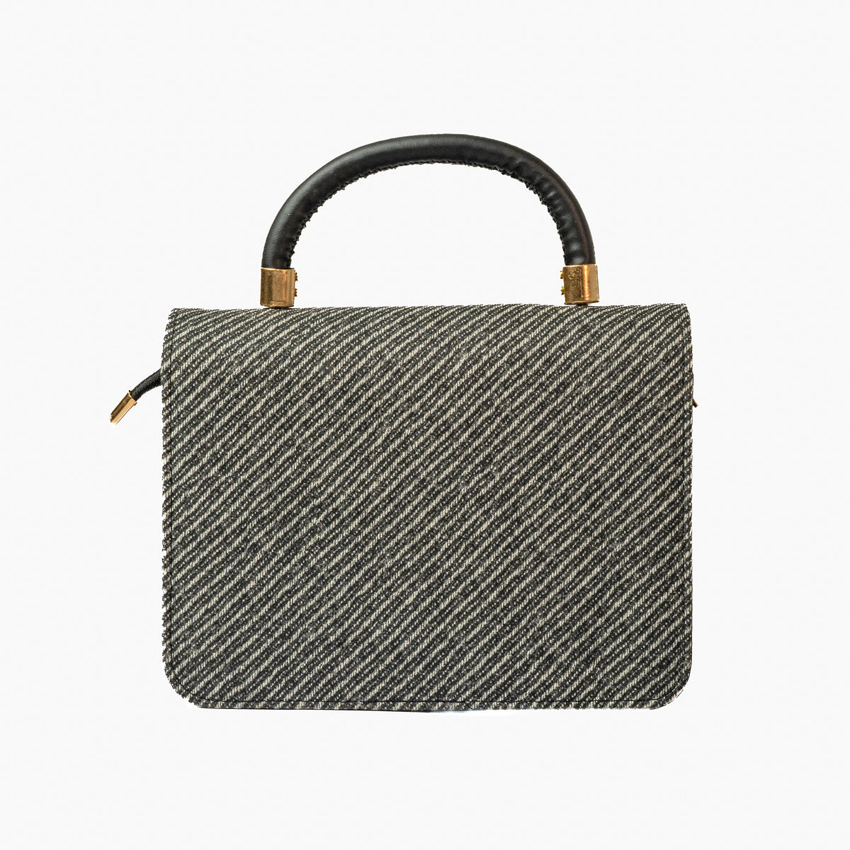 Herringbone Flap Bag — Grey