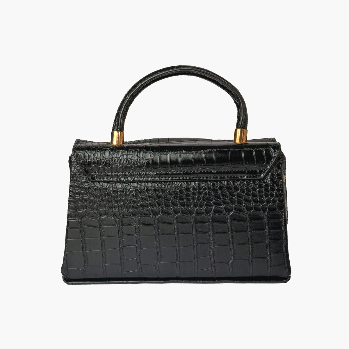 Black Croc Top-Handle Mini — view 4