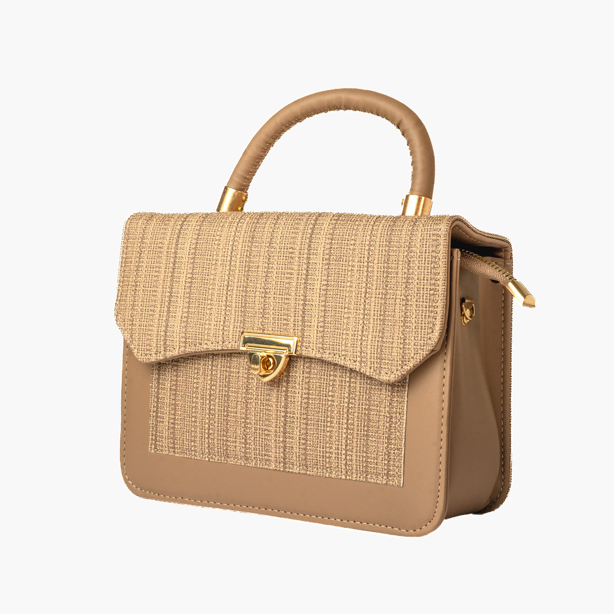 Tan Woven Flap Bag — view 2