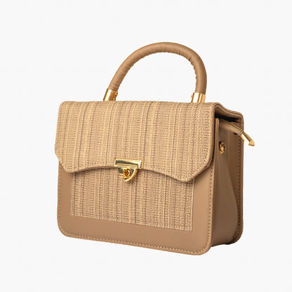 Tan Woven Flap Bag — view 2