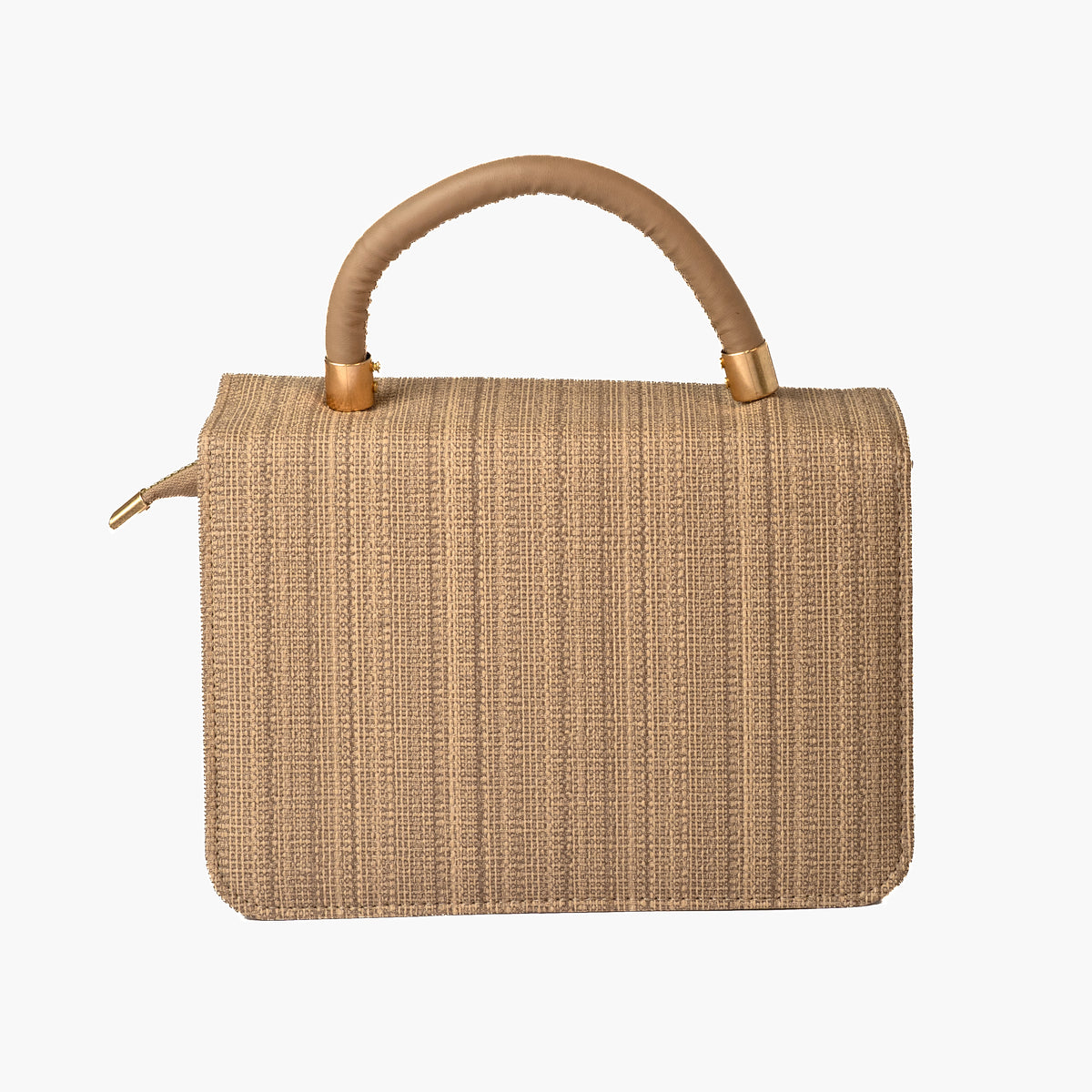Tan Woven Flap Bag — view 4