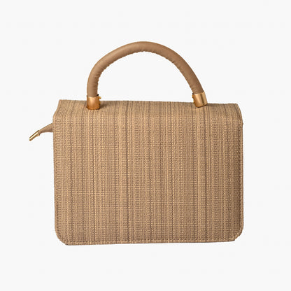 Tan Woven Flap Bag — view 4