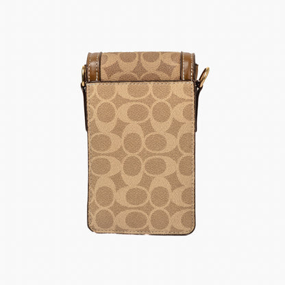 Monogram Phone Sling — Tan