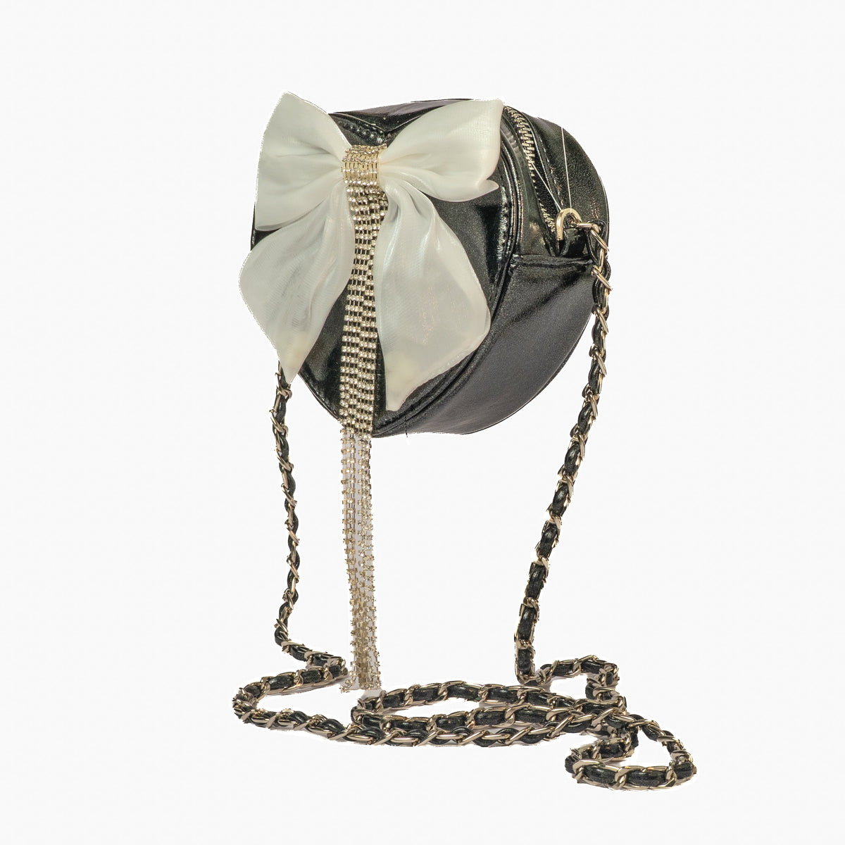 Bow Heart Bag — Black