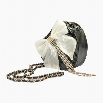 Bow Heart Bag — Black
