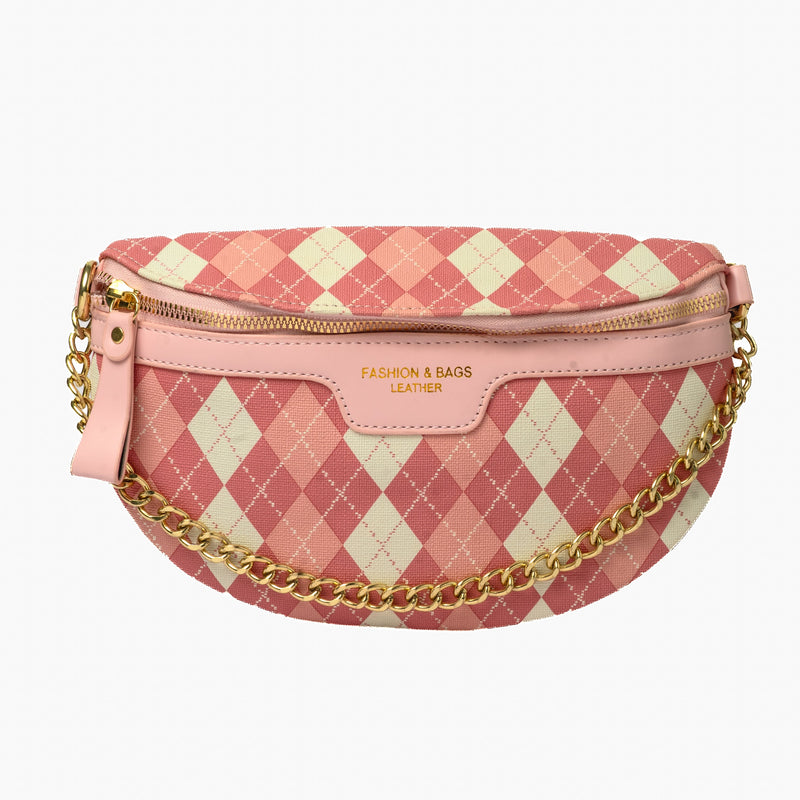 Argyle Belt Bag — Pink