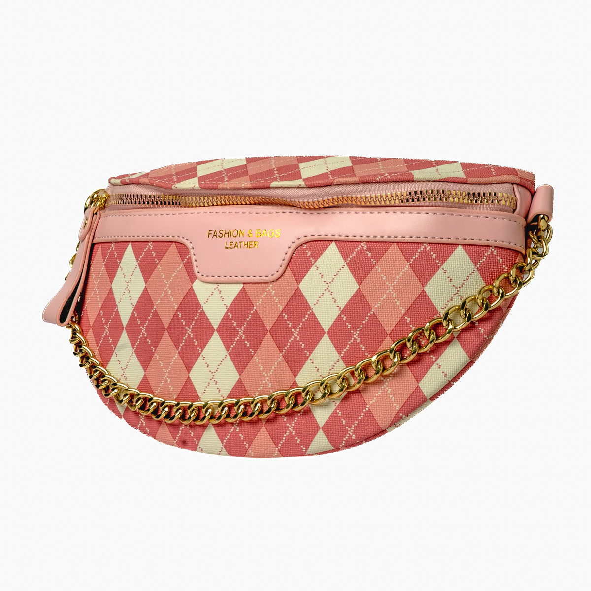 Argyle Belt Bag — Pink