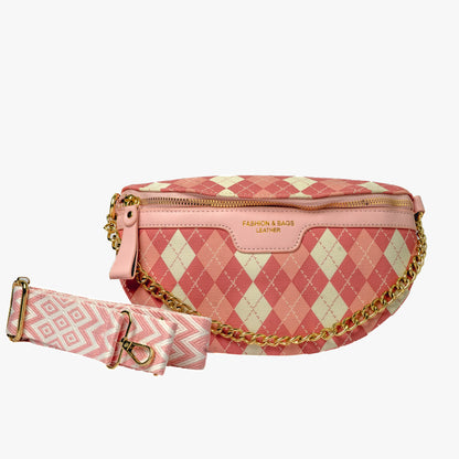 Argyle Belt Bag — Pink