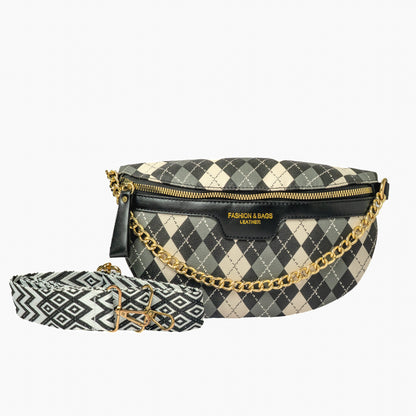 Argyle Belt Bag — Grey