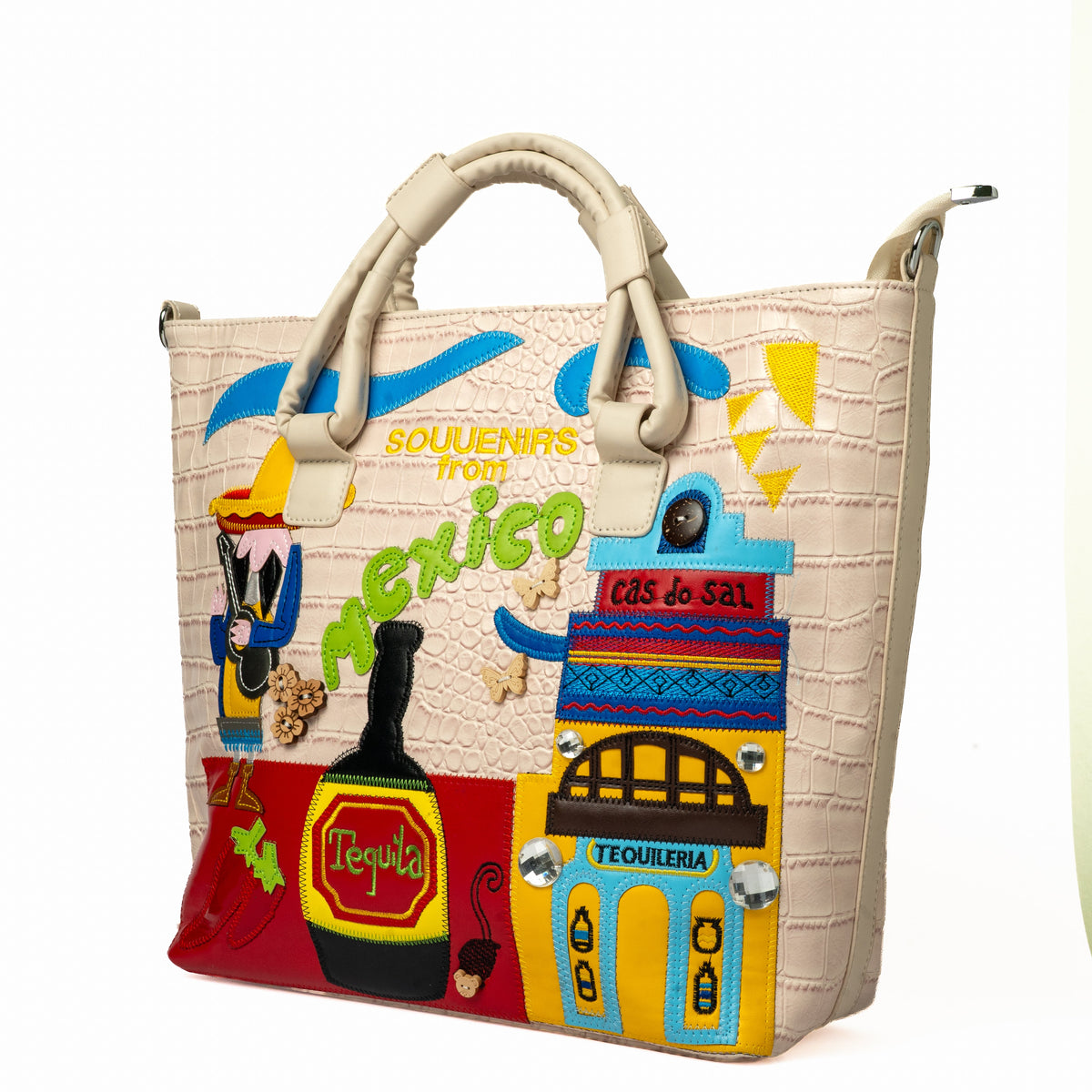 Mexico Souvenir Tote — Cream