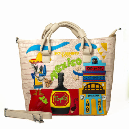 Mexico Souvenir Tote — Cream