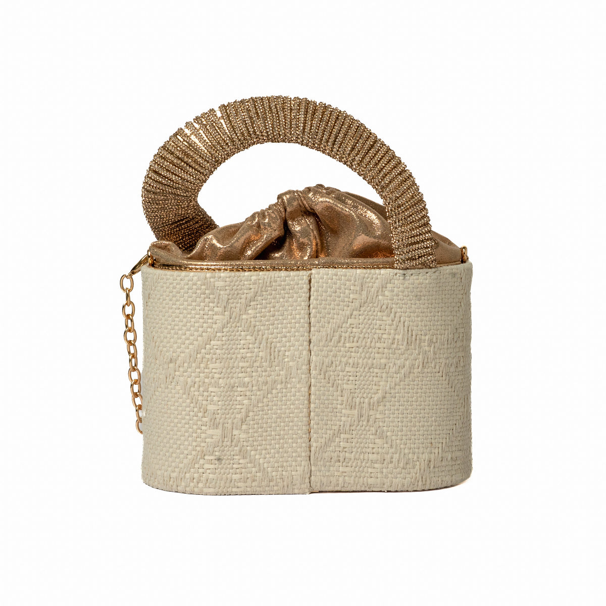 Woven Bucket Bag — Cream