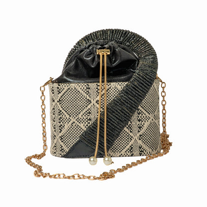 Woven Bucket Bag — Black
