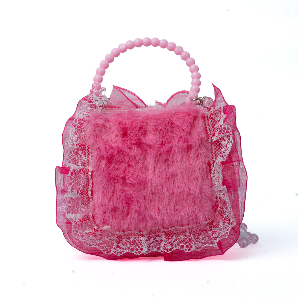 Doll Face Lace Mini Bag — back view, Pink