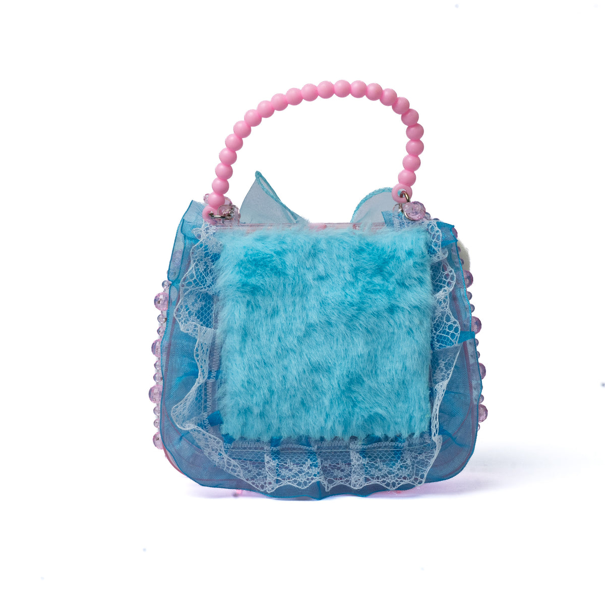 Doll Face Lace Mini Bag — back view, Blue