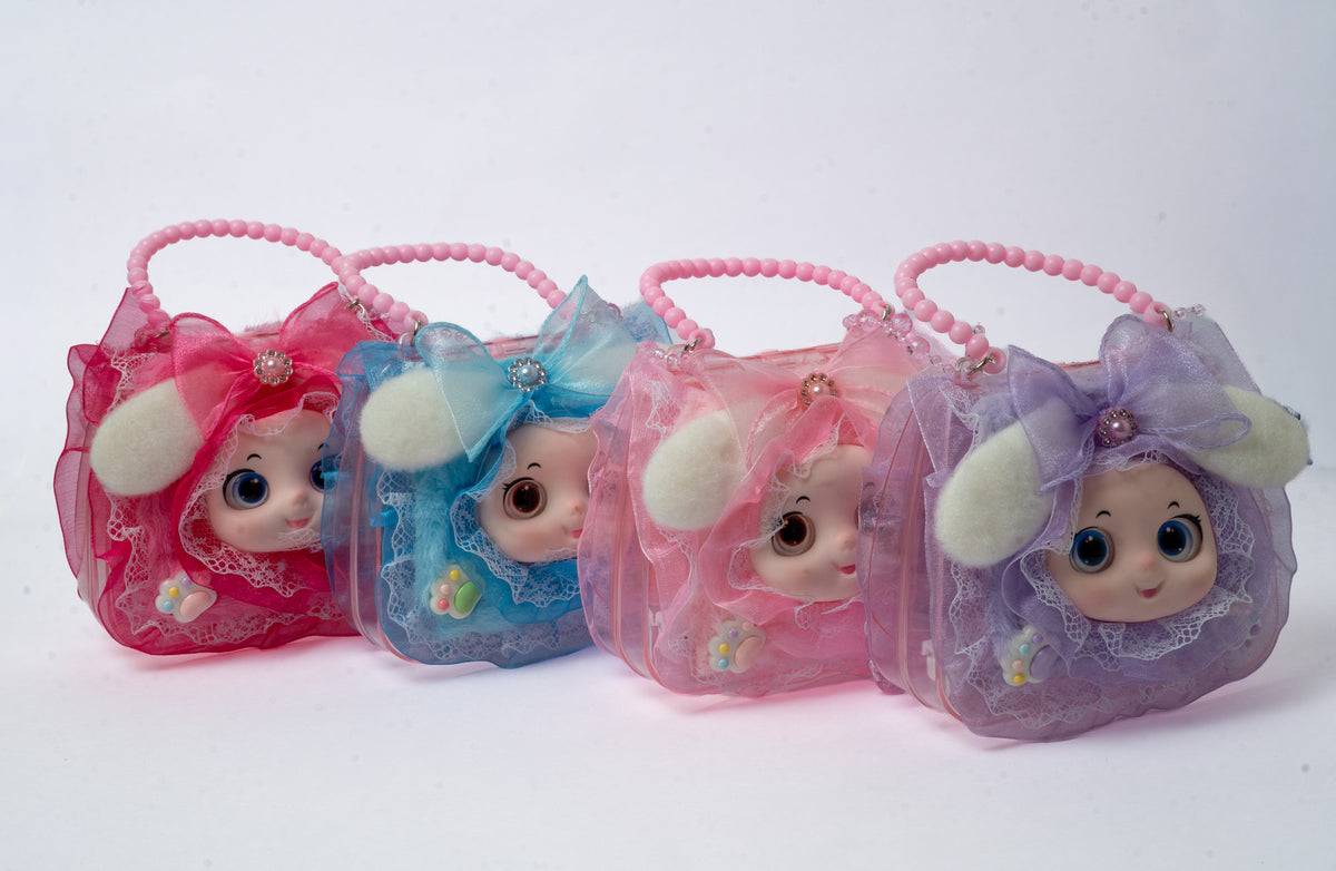 Doll Face Lace Mini Bag — group, front view (all colours)