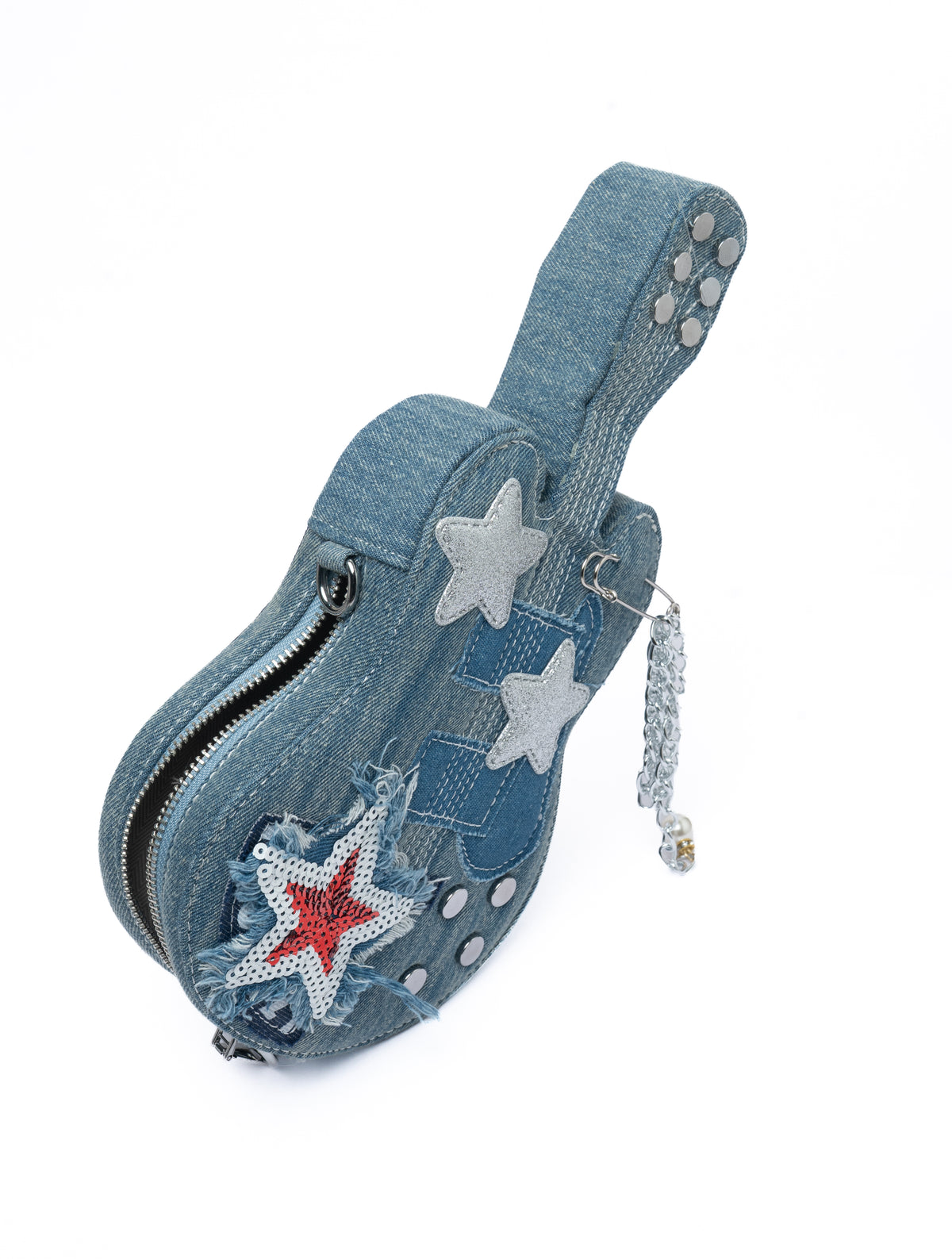 Denim Guitar Bag — hardware detail