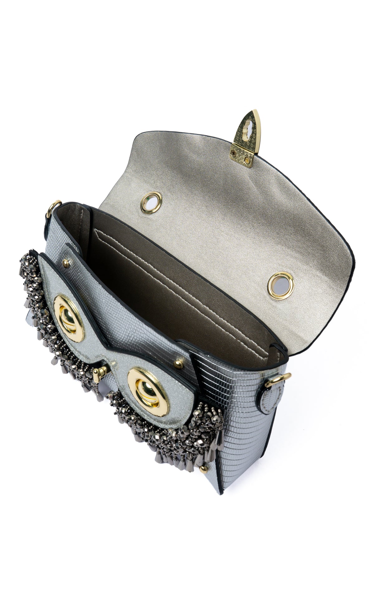 Owl Clutch — hardware detail, Black