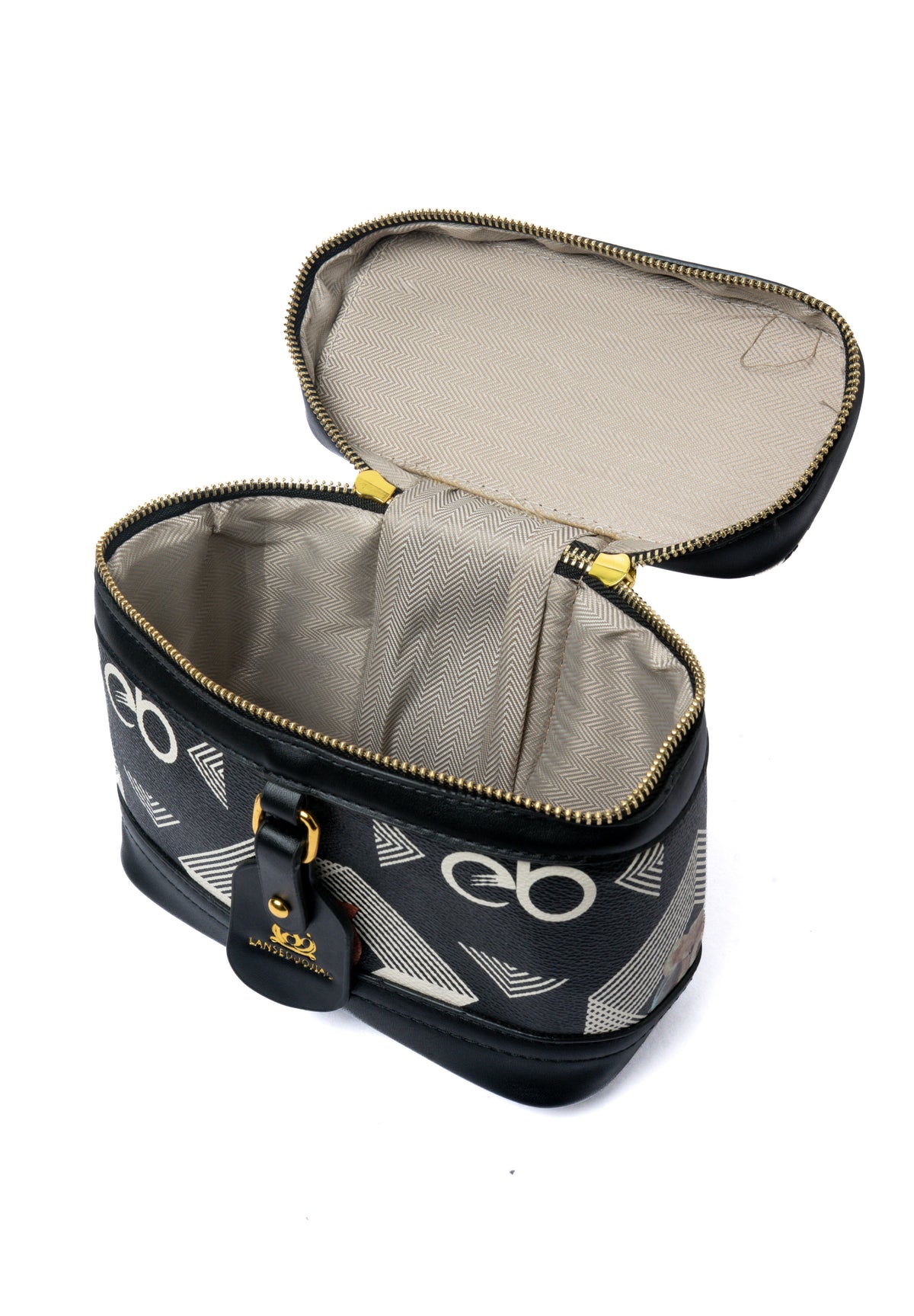 Black Monogram Vanity Bag — interior view