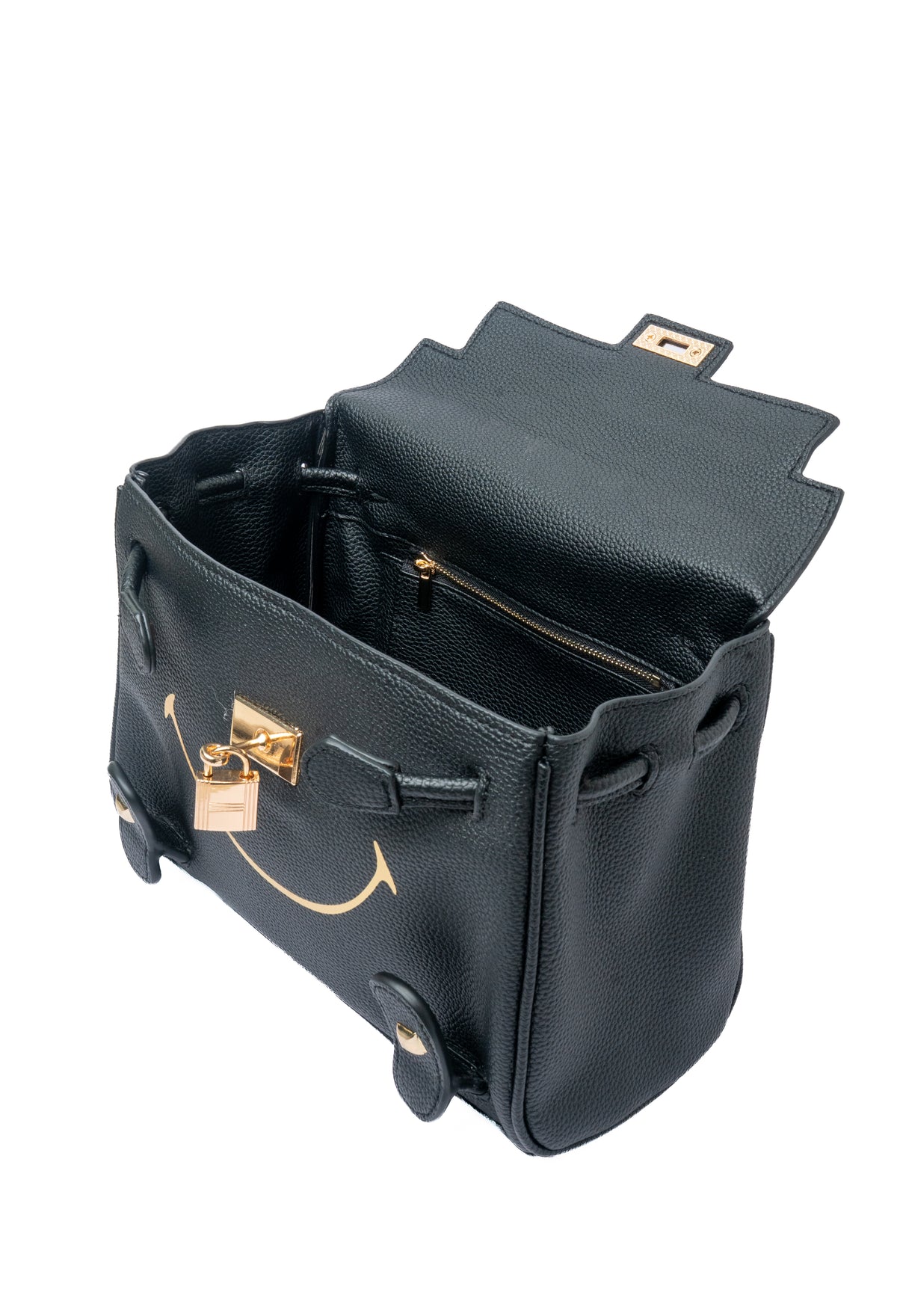 Happy Face Top-Handle Bag — interior view