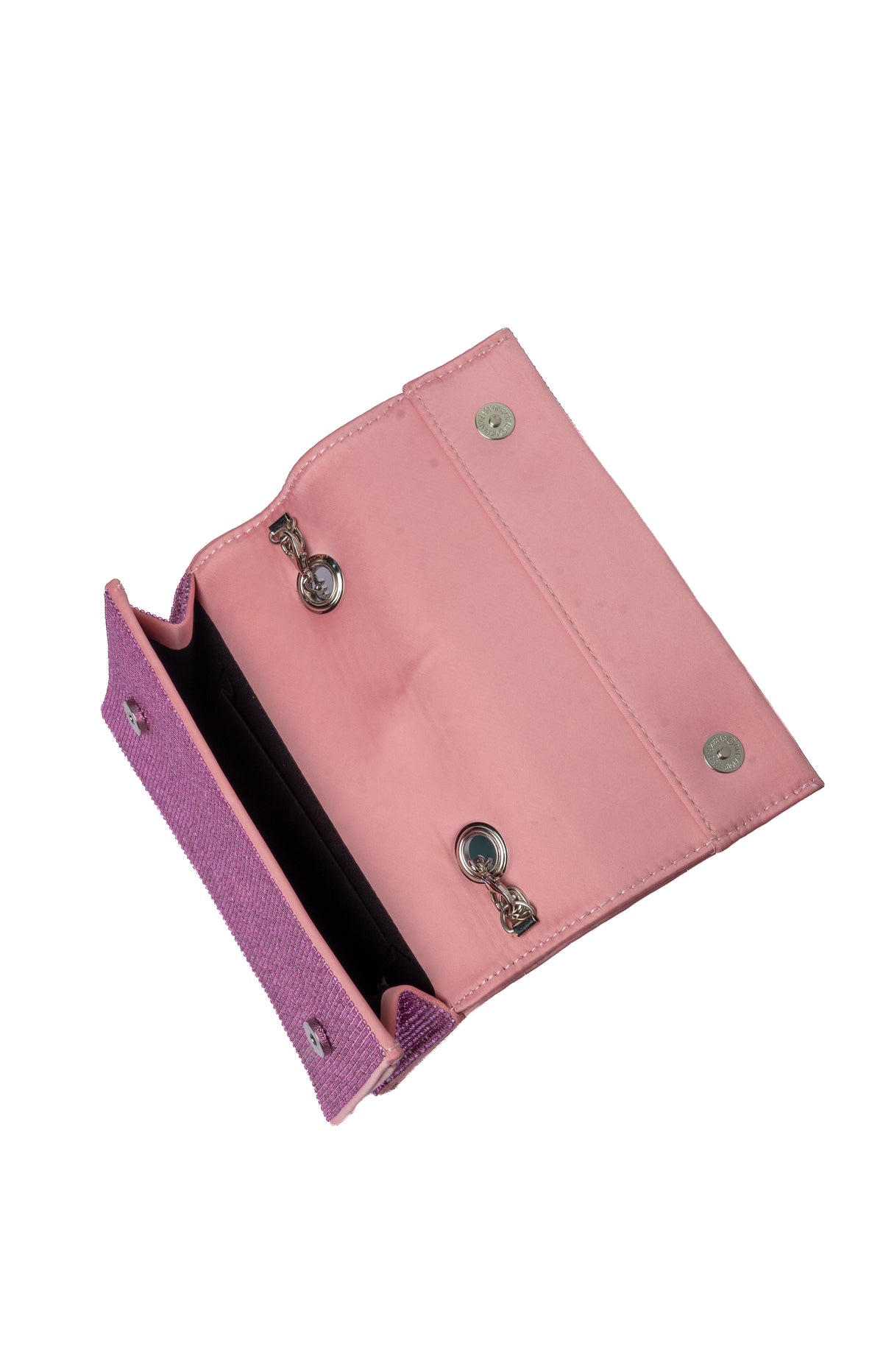Crystal Clutch — interior view, Pink