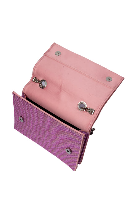 Crystal Clutch — interior view, Pink