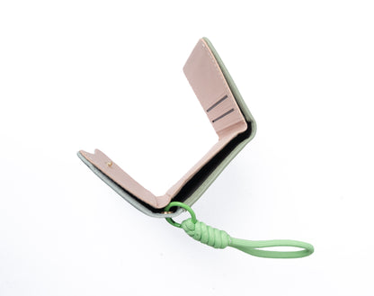 Puppy Patch Card Wallet — interior view, Sage