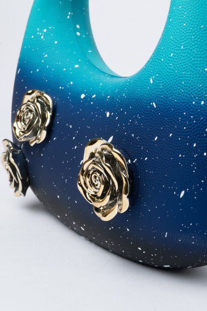 Ombre Rose Bag — hardware detail, Teal